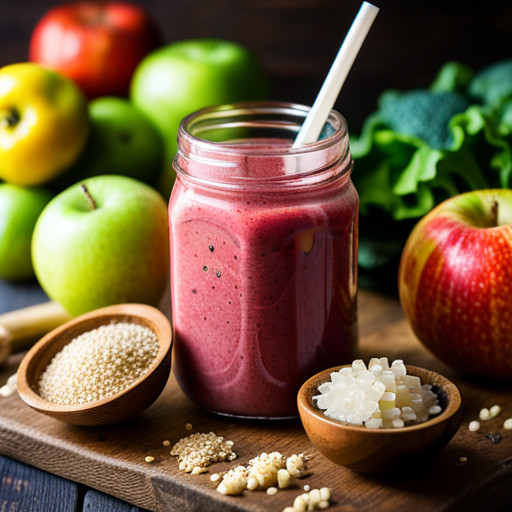 Elma ve Çilekli ev yapımı smoothie Karabuğday 90360